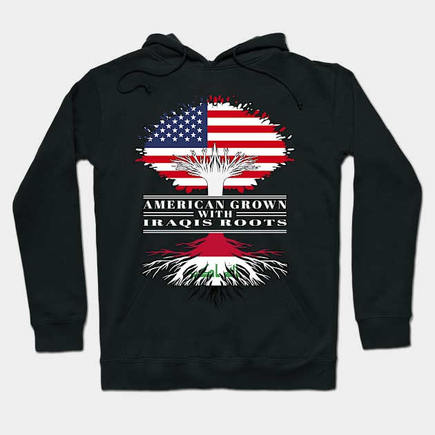 American Grown With Iraqis Roots Us Iraq Flag Tree Hoodie by BramCrye